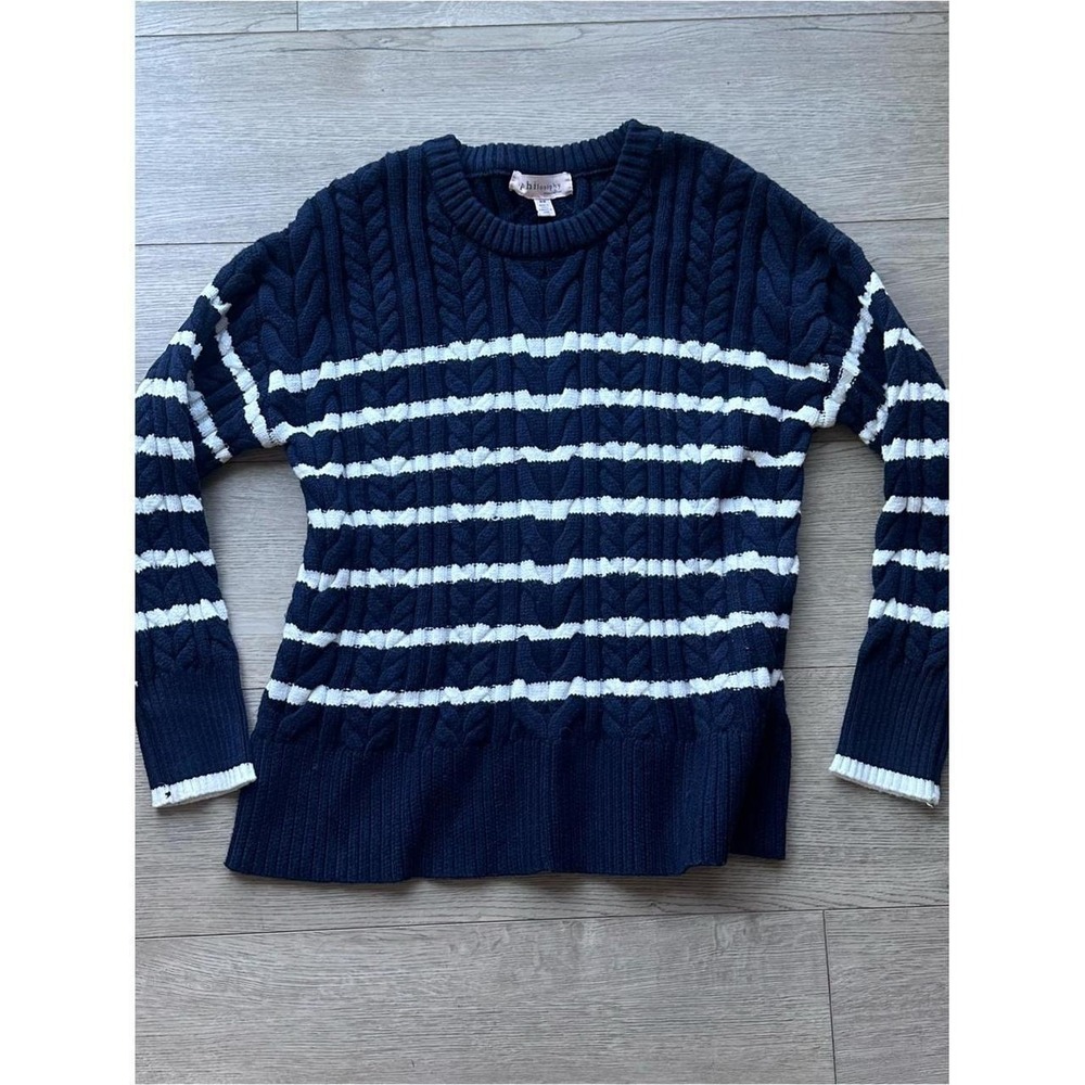 Philosophy Republic Clothing Navy Cable Knit Striped Sweater Women's Medium
